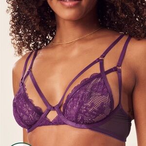 Elegant Purple Lace Bralette